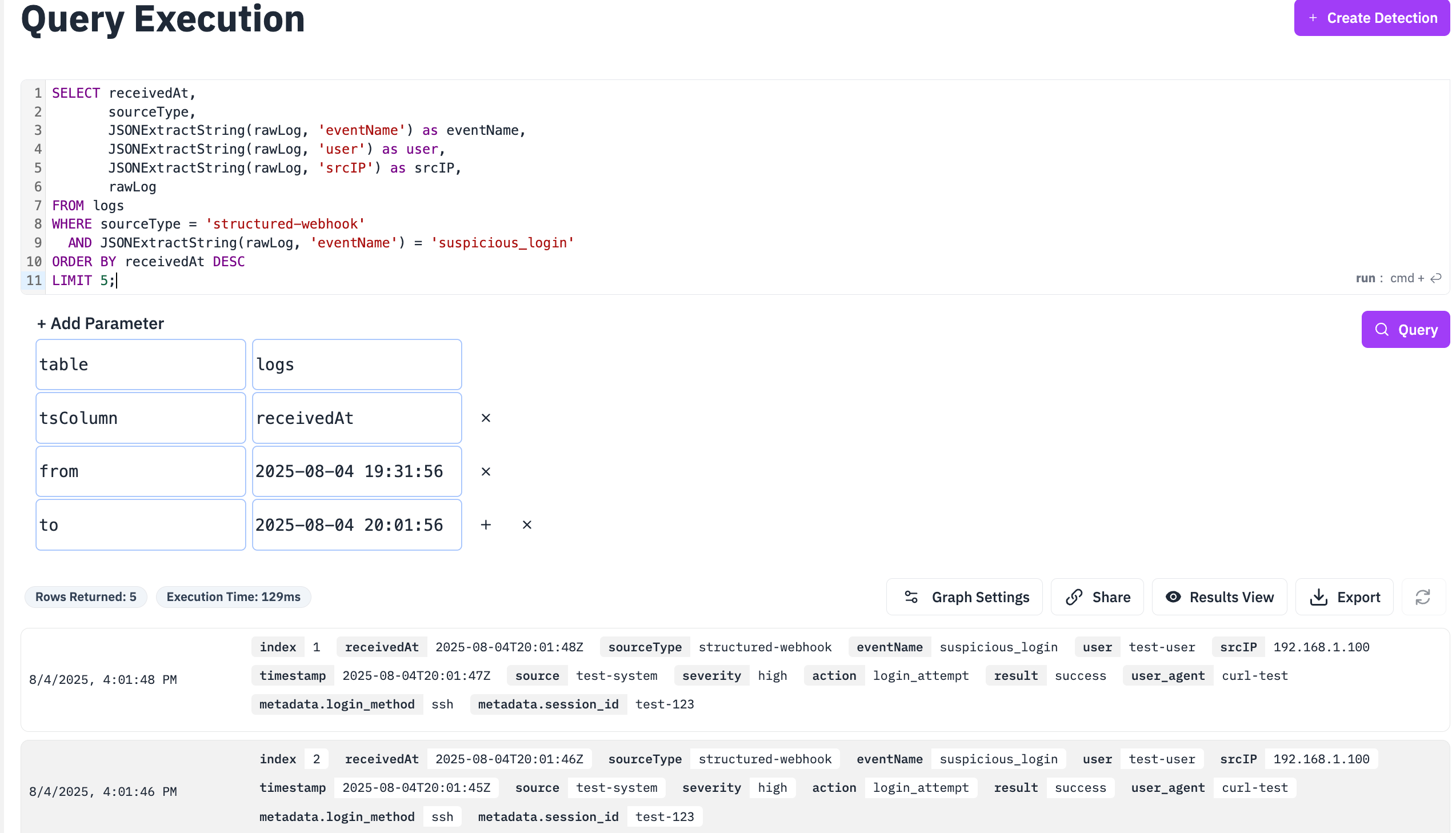 Step 2: Send Test Data
