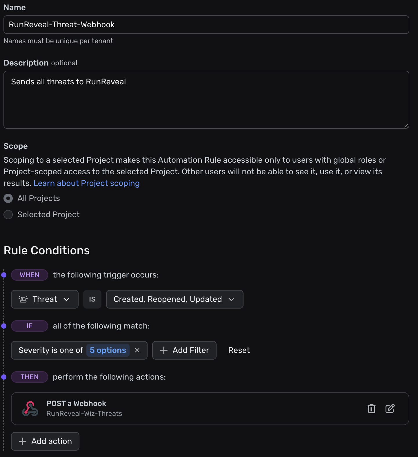 Wiz Automation Template